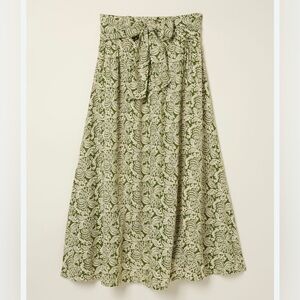 Fat face Sascha Green Damask Floral‎ Midi Skirt